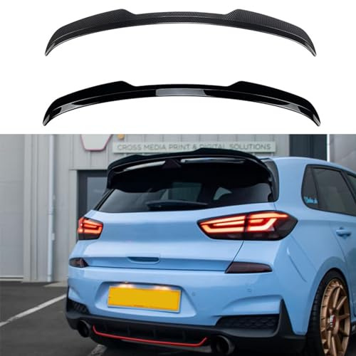 YPFYBHD Kompatibel für Hyundai I30N MK3 2017+, Auto-Hebedach-Kofferraum-Spoiler Flügel-Luftabweiser-Tuning-Außen Zubehör,Carbon Fiber Look