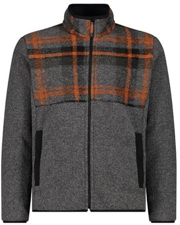 CMP - Giacca da uomo in in pile Knit Tech, Antracite-Nero-Jaffa, 56