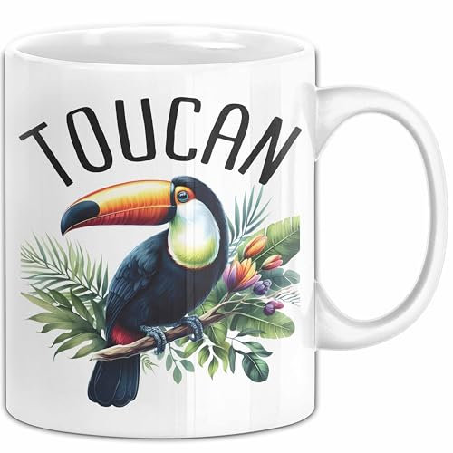 Tukan Regenwald Exotischer Vogel Tasse Geschenk Toucan (Weiß)