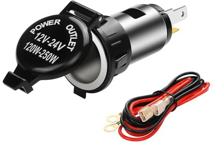 PNGKNYOCN Enchufe para encendedor de cigarrillos de coche, CC 12 V-24 V, enchufe hembra de repuesto, con arnés de cableado de cubierta