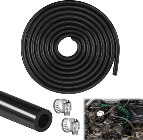Tuyau sous vide en silicone pour voiture - 10 mm de diamètre intérieur - 5 m - Pour tous les air, pompes, turbines, robinets sous vide ou entrée, robinets de sortie (noir 10 mm)