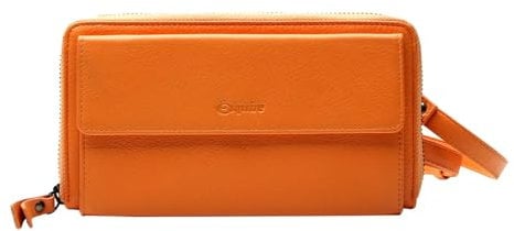 Esquire Leder Geldbörse Handytasche Peru Phone Wallet Bag Orange