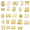 24 Paar Gold Ohrringe Set Damen, Gold Perlen Ohrringe Set für Damen, Gold Creolen Ohrringe Set, Hoop Ohrringe Set für Frauen, Creolen Ohrringe Multipack, Schmuck für Frauen und Mädchen