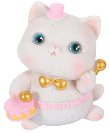 Cabilock Adorno De Gato Miniatura Estatua De Gatito De Resina para Decoración De Jardín Figura De Gato para Decoración De Exterior
