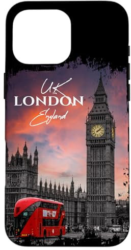 Hülle für iPhone 16 Pro Max London-UK-Outfit-Stil, ich liebe London, coole Londoner Skyline
