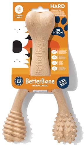BetterBone - Hundespielzeug zum Kauen - Large Hard Classic - Veggie Kauknochen Hund Nylon- & GMO-frei auf Zellulosebasis - Kauspielzeug extra hart - neutraler Geschmack - Splitterfrei & hypoallergen