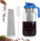 Xummi Cold Brew Coffee Maker, 1,8 l, coperchio con manico e filtro in acciaio inox, caffettiera per caffè e tè preparati a freddo (blu)