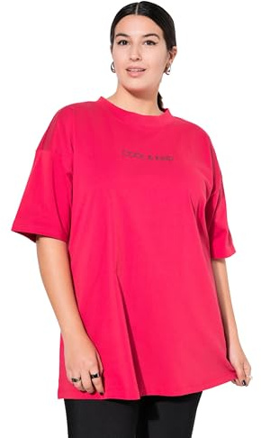 Studio Untold Damen große Größen Übergrößen Plus Size Men-Shirt, Oversized, Bogenprint, Halbarm kirschrot 46+ 837746540-46+