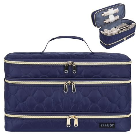 ZRRAJOY Custodia a 3 strati per Shark Flexstyle, custodia da viaggio per Shark 430/440 Flexstyle, borsa organizer per accessori Shark Flexstyle/Dyson Airwrap Styler (blu scuro)