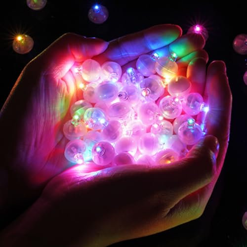 AUAUY LED Ballons Lichter, 120 Stück Mini Led Ballonlichter Bunte Runde, LED-Ballon-blinkende Party Lichter, Geeignet für Geburtstag, Hochzeit, Weihnachten, Karneval, Bar Klub Deko