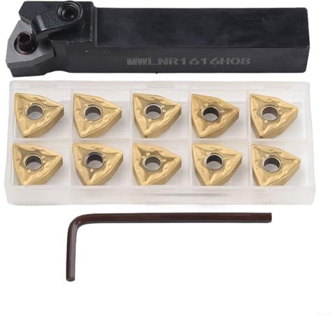 MWLNR1616H08 Drehmaschine Werkzeug und Halter Set mit zehn WNMG432 Hartmetalleinsätzen, perfekt für Stahlteile
