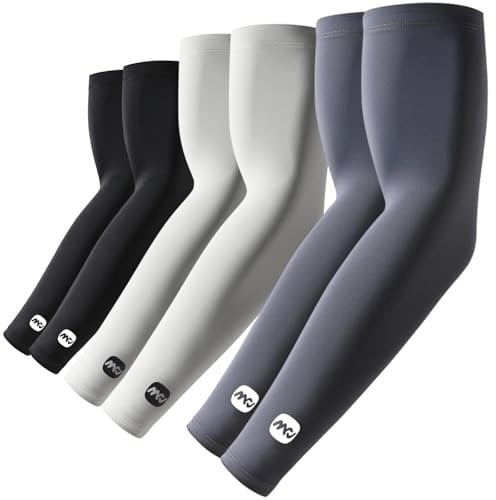 ROCK TAKIN UV Sun Protection Arm Sleeves for Men Women, UPF 50+ Cooling Sun Sleeves to Cover Arms Sports Compression Covers for Golf Baseball Football Work Running Cycling Driving - 3 Pairs