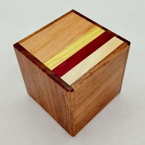 Five Wood Cube Puzzle-Box – Sammlerstück, klein, 54 mm, japanische Trickbox für Erwachsene, ab 14 Jahren