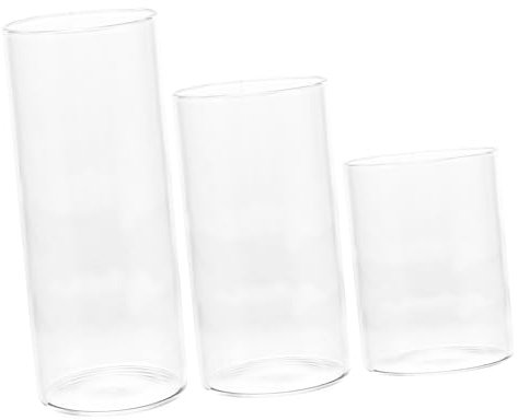 Hemobllo Lot De 3 Bougeoirs en Verre Transparents pour Bougies Piliers Bougeoirs Simples pour Le Salon Bougeoir Décoratif Abat-Jour sur Pied Transparent