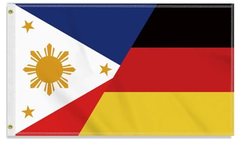Große 90×150 CM Philippinen Deutschland Flagge,großes 150D Deutsch Philippinisch Freundschafts banner,Strapazierfähige Doube-Seitendruck Dekor Messingösen large Philippines