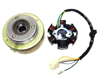 CEESuEB Kit rotore statore volano Magnete 6 Poli avviamento Elettrico Compatibile con Dirt Bike ATV Quad 50cc 70cc 90cc 110cc 125cc