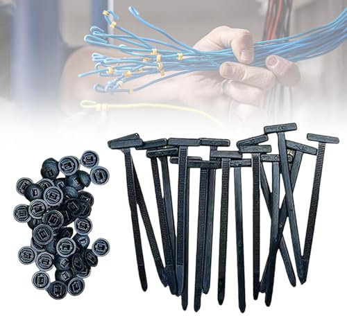 Serre Cable,2025 Neu Attaches Autobloquantes Universelles en Nylon Rivets en Plastique pour Réparation Automobile, Fixation Rapide et Trou (50 Pcs)