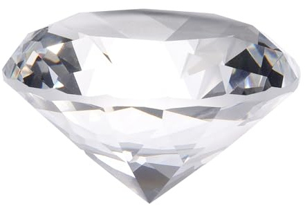 QUARKZMAN Klar Kristall Diamant Briefbeschwerer 60mm(2.4) Künstlicher Diamant Funkelnder Kristall Schmuck Edelsteine Briefbeschwerer Dekoration für Geburtstag Partys Zuhause(Klar)