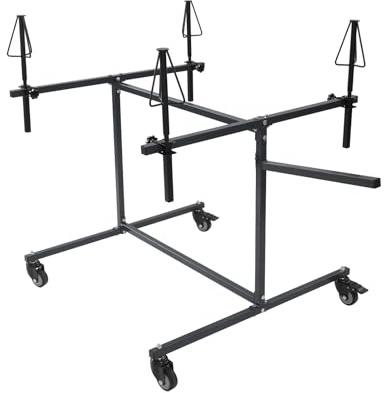 Tagtuell Soporte para pintura de llantas, soporte para 4 llantas, ajustable, para pintura de coche, giratorio 360°, color negro