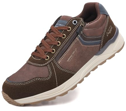 Scarpe Uomo Sneakers Casual Scarpe Ginnastica Sportive Scarpe Palestra Comode Traspirante Marrone 43