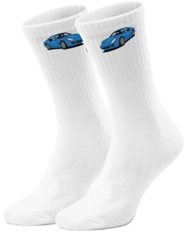 epicsocks Benzin im Blut Auto Sportwagen Socken in 37-41 im Paar lustige Motorsport-Strümpfe für Rennsportfans