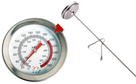 Kochthermometer Zum Frittieren Mit Lebensmittelechtem Edelstahlfühler Und Clip Schnelles Sofort Ablesbares Zifferblatt Für Rindfleisch Lammfleisch Lebensmittelthermometer Zum Kochen Thermoworks