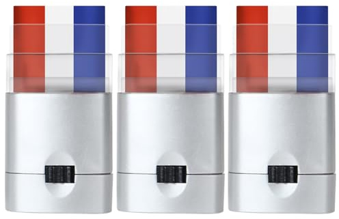 Bâton de peinture pour le visage, 3 pièces de peinture pour le visage drapeau patriotique la France pour applaudir, bâton maquillage rouge blanc et bleu pour les matchs football, les événeme