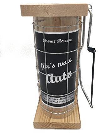 für´s Neue Auto - Eiserne Reserve Spardose incl. Säge zum zersägen des Gitter - Geldgeschenk - das andere Sparschwein - lustige Sparbüchse - Geschenkidee