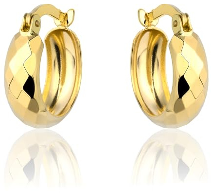 Rodium - Ohrringe Gold, Goldene Ohrringe Damen 14 Karat (585 Feingehalt), Damen Goldene, Gold Schmuck, Gold Ohrringe Gelbgold