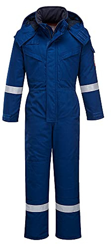 Portwest FR53 Bizflame Work FR Insulated Coverall Long Sleeve Rule Pocket | Royal Blue, X Large, EN 61482-1-2 Class 2, EN ISO 11612, EN 342, Secure Fit, Concealed Zip Opening, Action Back, Radio Loops