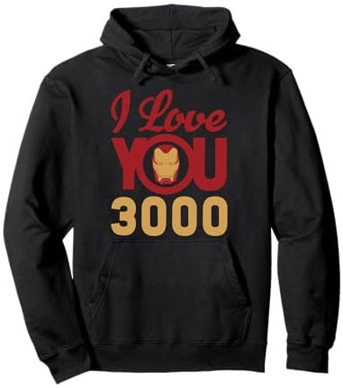 Marvel Avengers Endgame Iron Man I Love You 3000 Helmet Logo Pullover Hoodie