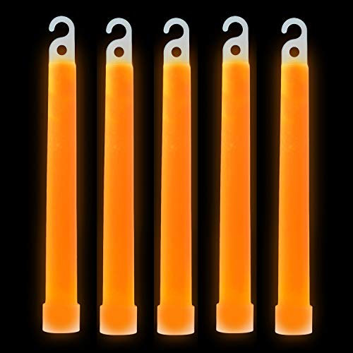 Ultra Packung 50 Orange 6 Jumbo Leuchtstäbchen Power Knicklichter Glow in the Dark Farbe Leuchtstäbe Knicklichter Angeln Festival Zubehör Party Favors Leuchtstäbe Kinder Große Knicklichter