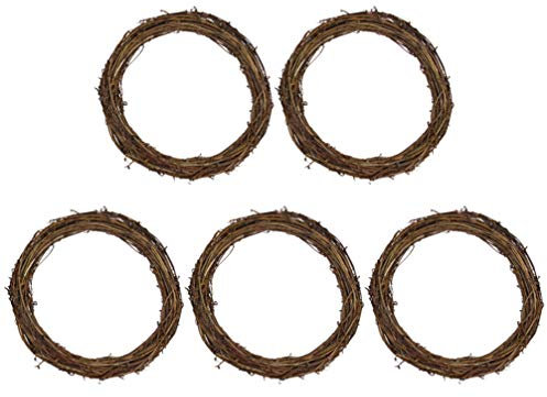 Amosfun Rattan Kranz 10CM Weihnachtskranz Rohling DIY Basteln Türkranz Wandkranz Tischkranz Selber Machen 10PCS Landhaus Rustikale Weihnachtsdeko Erntedankfest Weihnachten Hochzeit Dekoration