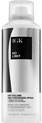 IGK NO LIMIT Dry Volume & Thickening Spray | Touchable + Fullness + Hold | Vegan + Cruelty Free| 5.4 Oz