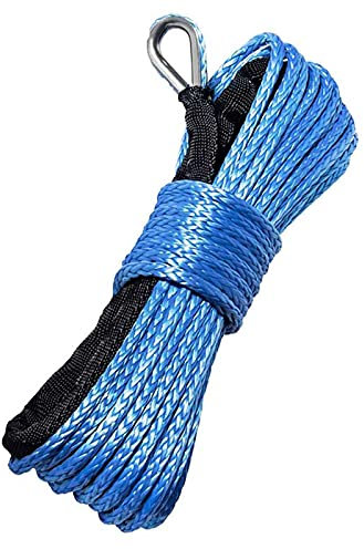 Synthetisches Seilwinde Seil 5/16 Zoll x 50 Fuß 3764 kg mit schwarzer Schutzhülle für ATV, UTV, SUV, Seilwinden (blau)