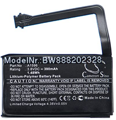 vhbw Akku kompatibel mit Apple MRXJ2ZP/A, MV7N2ZP/A Wireless Headset Kopfhörer (390 mAh, 3,8 V, Li-Polymer)