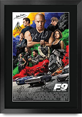 HWC Trading FR A3 Fast & Furious 9 Vin Diesel, John Cena Geschenke Gedruckt Poster Unterzeichnet Autogramm Bild Für Film Erinnerungsstücke Fans - A3 Eingerahmt