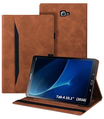 Auslbin Galaxy Tab A6 2016 10.1 Pulgadas Funda,Estuche de Tableta de con Soporte para lápiz/Función Auto Sueño Estela/Función de Soporte,Funda para Samsung Galaxy Tab A6 10.1(SM-T580/SM-T585),Marrón