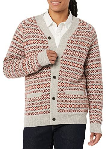 Amazon Essentials Herren Strickjacke Aus Lammwolle Mit V-Ausschnitt Und Taschen (Zuvor Goodthreads)