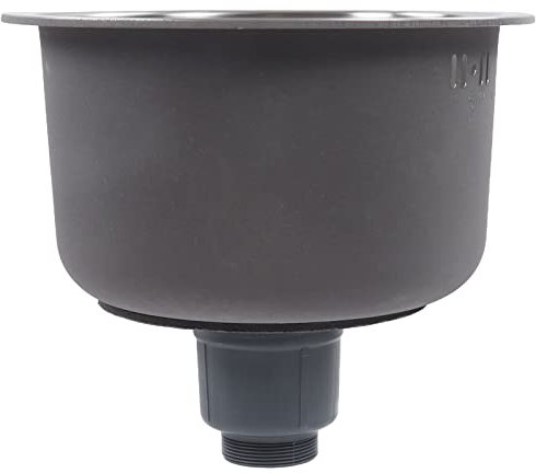 Huairdum Evier Camping Car, Evier INOX, Évier Rond Mini évier de Cuisine Rond, diamètre 30cm Bassin Rond avec raccord de Tuyau d'évacuation Evier Cuisine Lavabo Cuisine
