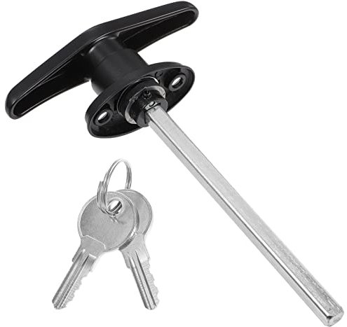Housoutil Garagenschloss Garagentorschloss T-Griff-Hardware Mit Langwellenschloss-Zubehör Garagentorgriff Garnitur 8mm Außenverriegelungsgriffe
