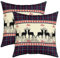 Weihnachten Hirsch Kissenbezüge 50x50, 2er-Set - Elchgeweih Geometrische Gitter Plaid für Kinder, Jungen, Mädchen - Auto, Stuhl, Outdoor