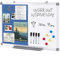 Swansea Whiteboard Magnettafel und Pinnwand Blau mit Aluminiumrahmen,Whiteboard Pinwand Kombi für Wohnung, Büro, Küche und Schule, 60X45cm