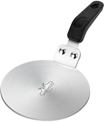MERMOO YILAN Induktions-Adapterplatte 13cm Induktionsherd Hitzeverteiler Ringplatte Induction Plate für Kaffeekannen Induktionsadapter Griff