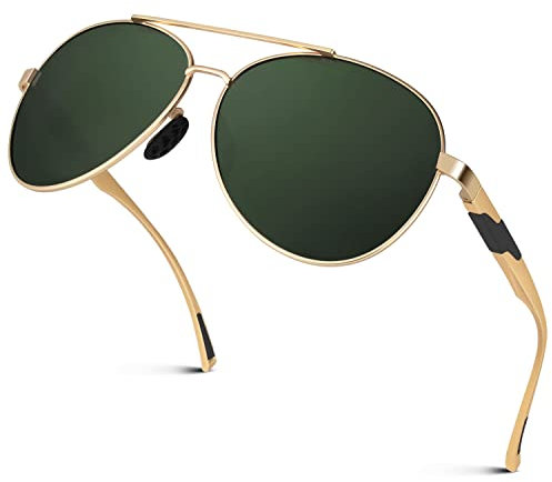 GQUEEN Polarisiert Piloten Sonnenbrille Herren Damen Pilotenbrille UV400