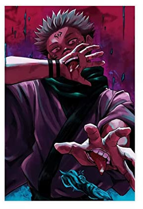 Ryomen Sukuna Charakter Jujutsu Kaisen Japanische Manga Serie Cover Wall Art Deco Poster Leinwand Poster Wandkunst Dekor Druck Bild Gemälde für Wohnzimmer Schlafzimmer Dekoration Unrahmen-Stil 30,5 x