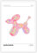 BNGFDV Retro Euphoria Leinwand-Wandkunst, minimalistisch, trendig, adrett, Retro, abstrakt, Aura, Farbverlaufsposter, holografischer Hundeballon, flippig, verspielt, rosa Druck, Mädchen, Teenager,