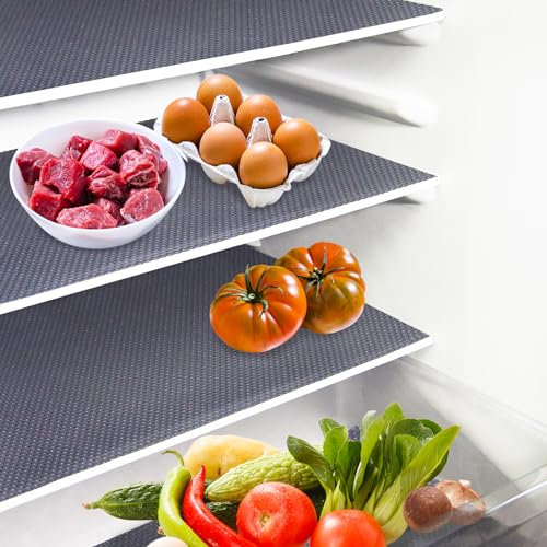 Daixers 10 forros para refrigerador, tapetes lavables para refrigerador, almohadillas para refrigerador, para armario, cajón, hogar, cocina, accesorios de organización (gris)