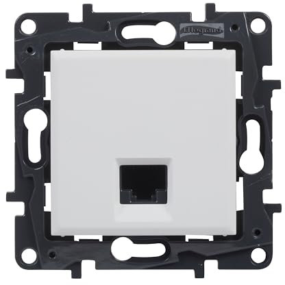 LEGRAND Toma RJ45 CAT6 UTP componible para instalación empotrada, Gama Niloé Step, Color Blanco, 398256