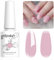Vishine 8ml Vernis Gel Sem- Permanent Jelly Pink, Soak Off UV LED Vernis à ongles Gel Semi Permanent Rose pour Nail Art Gel French Manucure
